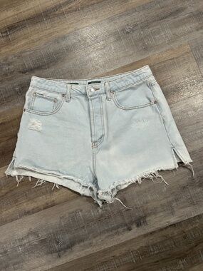 wild fable Light Blue High-Rise Distressed Denim Shorts